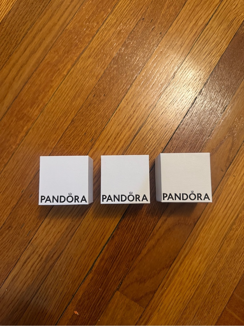 Pandora White Jewelry Box Trio - White with Black Logo